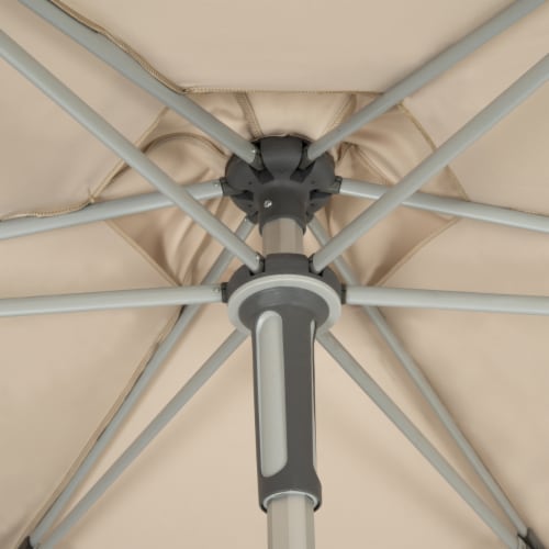 SAFAVIEH Outdoor Collection Hurst 9-Foot Easy Glide Market Umbrella Beige Perspective: bottom