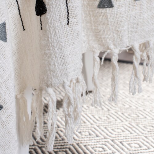 Safavieh Penton Throw Blanket - Grey Perspective: bottom