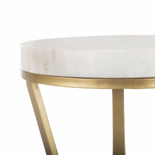 SAFAVIEH Theia Accent Table White / Gold Perspective: bottom