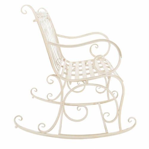SAFAVIEH Outdoor Collection Ressi Rock Bench Pearl White Perspective: bottom