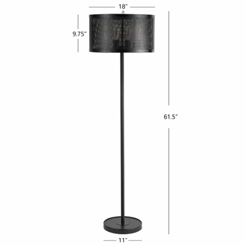 SAFAVIEH Vela Floor Lamp | Black | Perspective: bottom