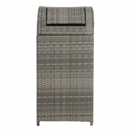 SAFAVIEH Outdoor Collection Serapis Trash Bin Grey Perspective: bottom