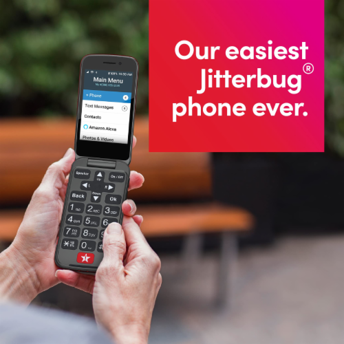 Jitterbug Flip2 Cell Phone for Seniors - Graphite Perspective: bottom