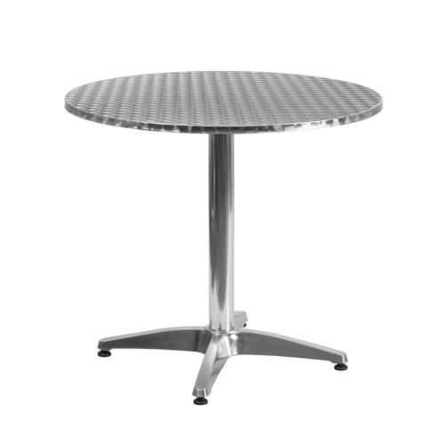 Flash Furniture TLH - ALUM - 32RD - 020CHR2 - GG 31.5 in. Round Aluminum Indoor - Outdoor Tab Perspective: bottom