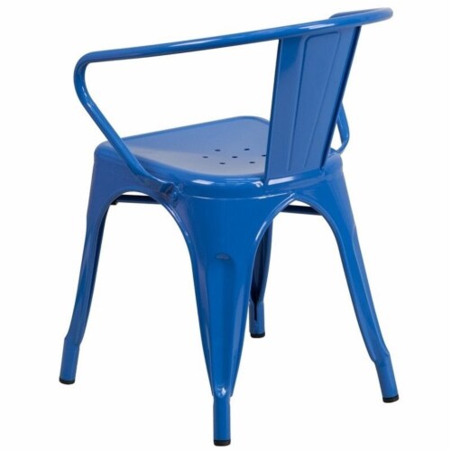 Flash Furniture Metal Indoor/Outdoor Chair with Arms Blue (CH31270BL) Perspective: bottom