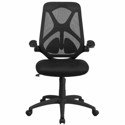 Flash Furniture High Back Mesh Swivel Office Chair in Black Perspective: bottom