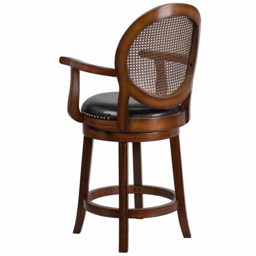 Flash Furniture 26 Wood Swivel Counterstool In Expresso Perspective: bottom