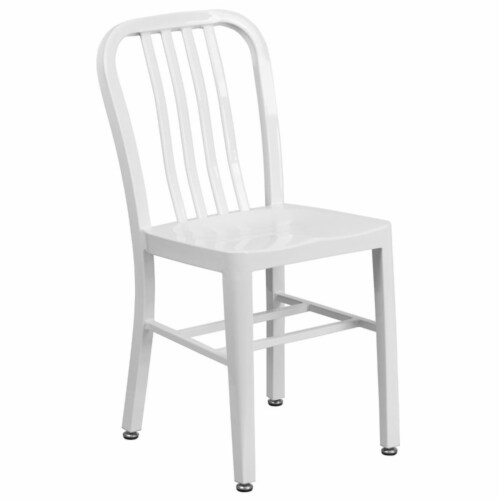 Flash Furniture CH-51080TH-2-18VRT-WH-GG 24 in. Round White Metal Indoor & Outdoor Table Set Perspective: bottom