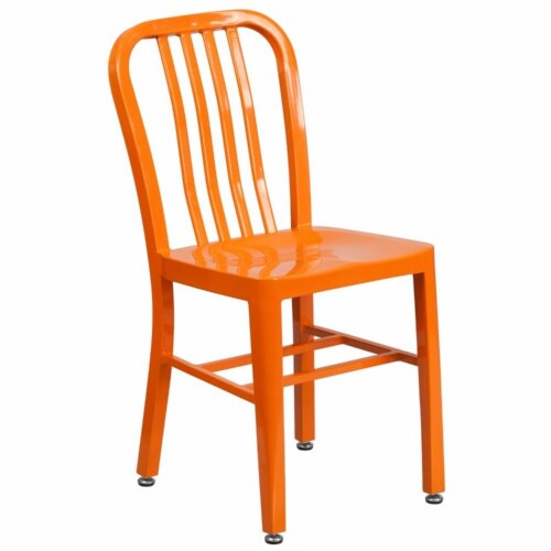 Flash Furniture CH-51080TH-2-18VRT-OR-GG 24 in. Round Orange Metal Indoor & Outdoor Table Set Perspective: bottom
