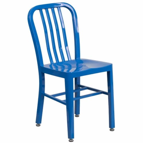 Flash Furniture CH-51080TH-4-18VRT-BL-GG 24 in. Round Blue Metal Indoor & Outdoor Table Set w Perspective: bottom