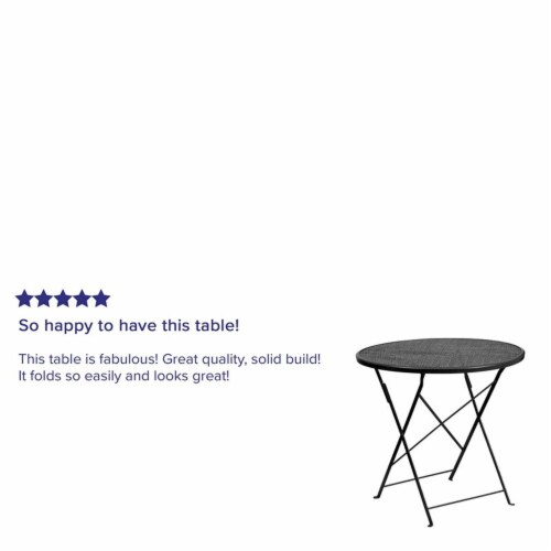 Flash Furniture Commercial Grade 30 Round Black Indoor-Outdoor Steel Folding Patio Table Perspective: bottom