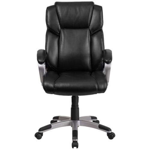 Flash Furniture Faux Leather Mid-Back Executive Office Chair Black GO2236MBK Perspective: bottom