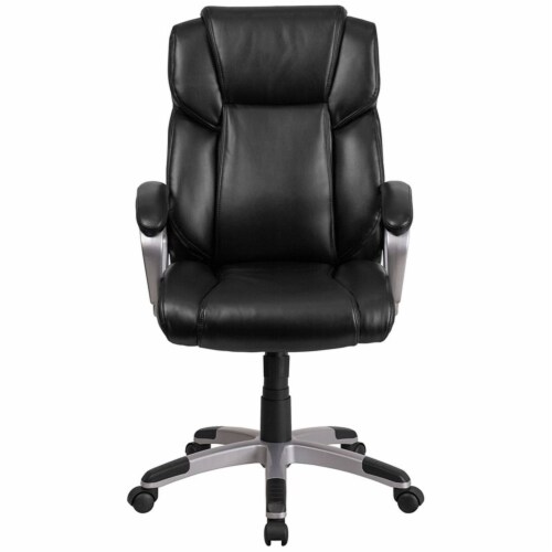 Flash Furniture Faux Leather Mid-Back Executive Office Chair Black GO2236MBK Perspective: bottom