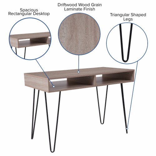 Flash Furniture Franklin 43 Computer Desk Oak (NANJH1758) Perspective: bottom