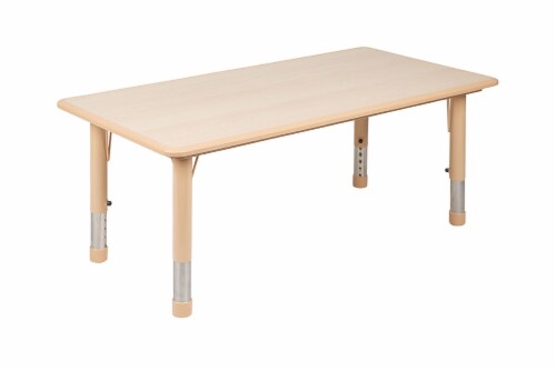 Flash Furniture YU-YCY-060-0034-RECT-TBL-NAT-GG 23.625 x 47.25 in. Rectangular Plastic Height Perspective: bottom