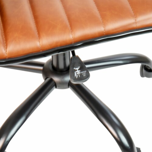 Flash Furniture Low Back Armless Ribbed Swivel Task Chair Brown DS512BBRBK Perspective: bottom