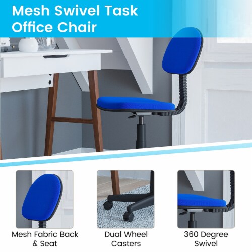Flash Furniture Ergonomic Mesh Swivel Task Office Chair Royal Blue (BT698RYLBL) Perspective: bottom