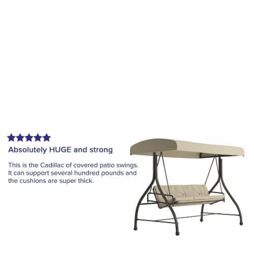 Flash Furniture Outdoor Steel Patio Swing Tan (TLH007TAN) Perspective: bottom