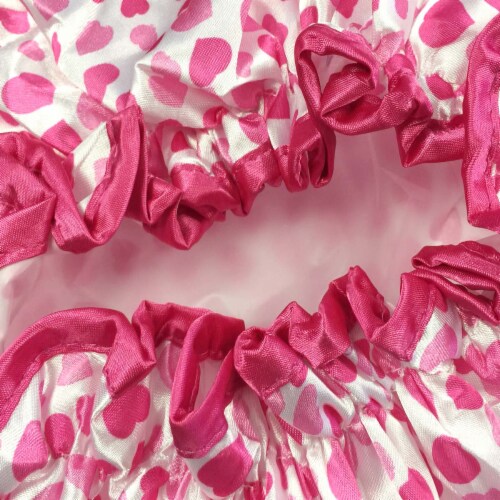 Wrapables Trendy Satin Shower Cap, Pink Sweet Hearts Perspective: bottom