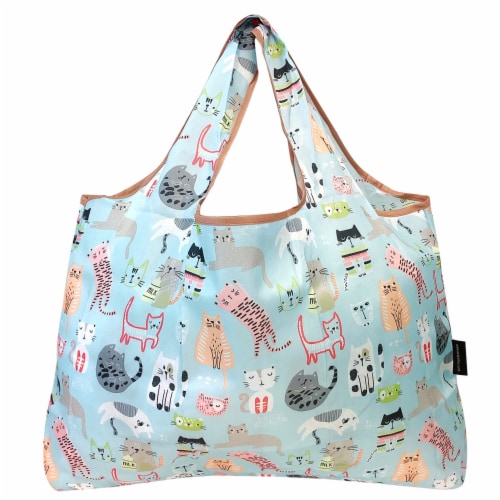 Wrapables Large Nylon Reusable Shopping Bags (Set of 3), Chilling Animals Perspective: bottom
