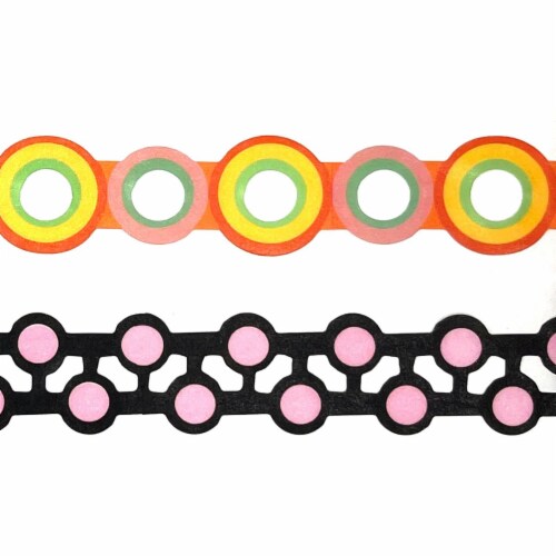 Wrapables Geometric Hollow Washi Masking Tape 4M Length Total (Set of 2), Bubbles Perspective: bottom