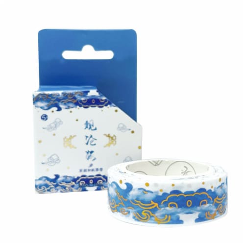 Wrapables Poetic Picturesque Gold Foil Washi Masking Tape, 15mm x 5M, Clouds Perspective: bottom