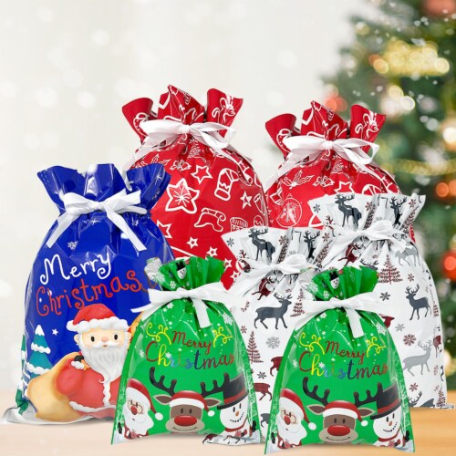 Wrapables Aluminum Foil Christmas Drawstring Gift Bags for Gift Wrap,  Parties (Set of 10), 10 Pieces - Fry's Food Stores