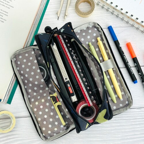 Big Capacity Pencil Case 3 Compartments Canvas Bag Multifunctional Marker  Pen Po