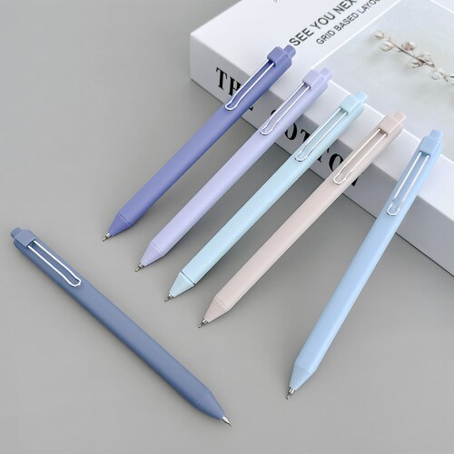 Wrapables Retractable Black Ink Gel Pens, 0.5mm Fine Point (Set of 6), Blue Perspective: bottom