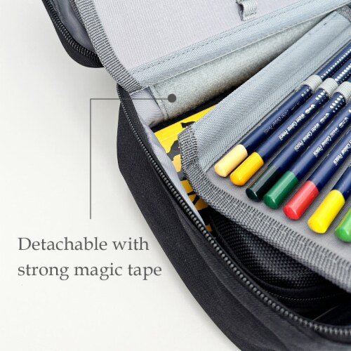 Wrapables Large Capacity 72 Slot Pencil Case for Colored Pencils,  Stationery Pouch, Black, 1 Piece - Foods Co.