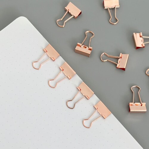 Small gold binder clips discount