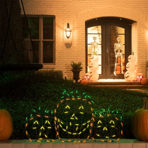 ProductWorks Pro Line LED Jack-O-Lanterns Halloween Yard Decoration Pumpkins Perspective: bottom
