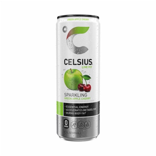 CELSIUS® Sparkling Green Apple Cherry Energy Drink Can Perspective: bottom