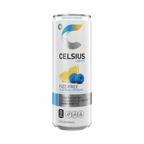 CELSIUS® Fizz Free Blue Razz Lemonade Energy Drink Can Perspective: bottom