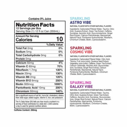 CELSIUS® Sparkling Space Vibe Energy Drink Variety Pack Perspective: bottom