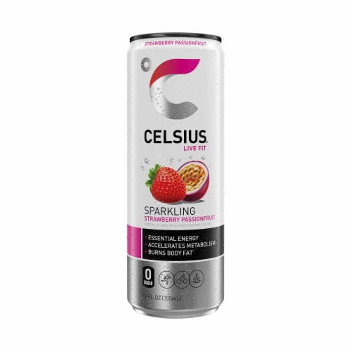 CELSIUS® Sparkling Strawberry Passionfruit Energy Drink Can Perspective: bottom