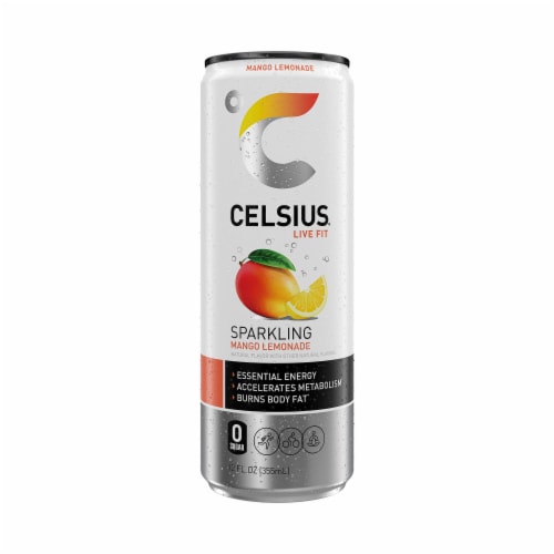 CELSIUS® Sparkling Mango Lemonade Energy Drink Can Perspective: bottom