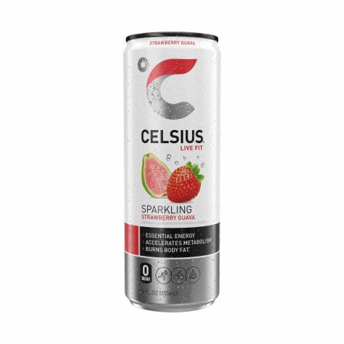 CELSIUS® Sparkling Strawberry Guava Energy Drink Can Perspective: bottom