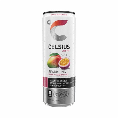 CELSIUS® Sparkling Mango Passionfruit Energy Drink Can Perspective: bottom