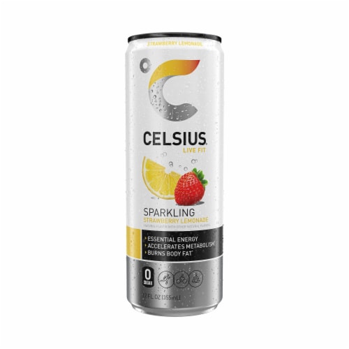 CELSIUS® Sparkling Strawberry Lemonade Energy Drink Can Perspective: bottom