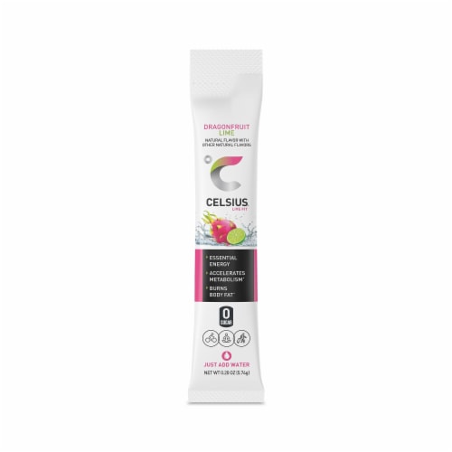 Celsius® Dragonfruit Lime Flavor Stick Packets Perspective: bottom