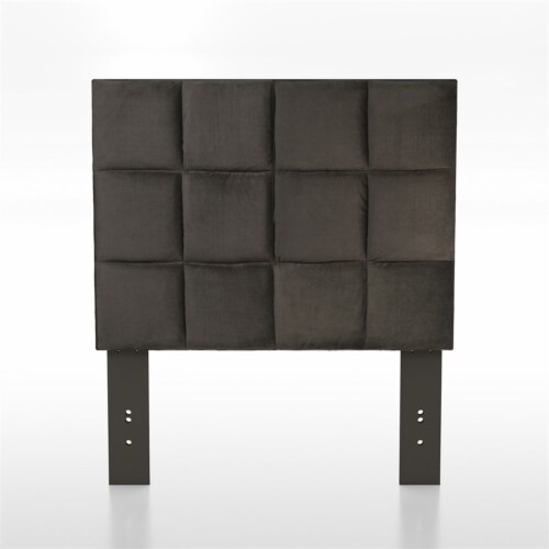 Furniture of America Hellan Fabric Upholstered Twin Headboard in Brown Perspective: bottom