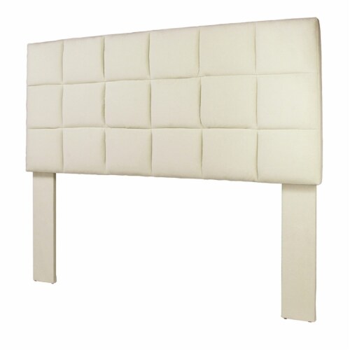 Furniture of America Hellan Fabric Upholstered Full/Queen Headboard in Ivory Perspective: bottom
