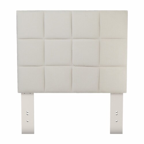 Furniture of America Hellan Fabric Upholstered Twin Headboard in Ivory Perspective: bottom