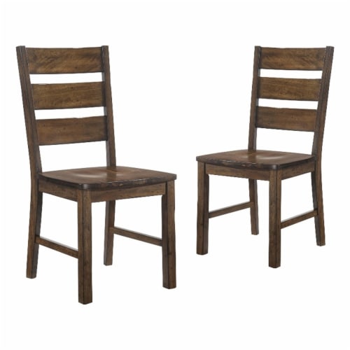 Furniture of America Elsbeth Wood Dining Side Chair in Walnut (Set of 2) Perspective: bottom
