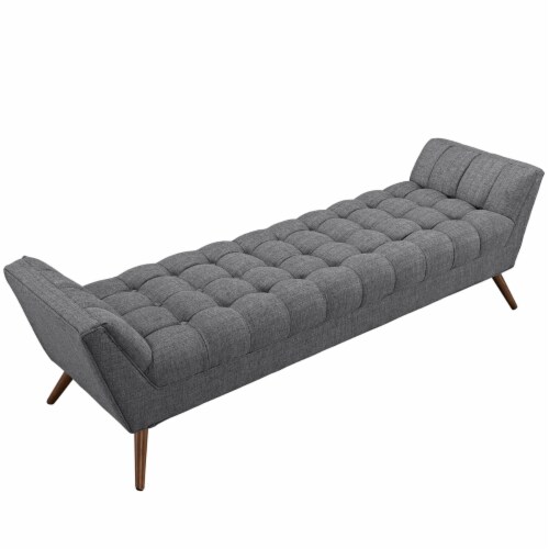 Response Upholstered Fabric Bench-EEI-1790 gray Perspective: bottom