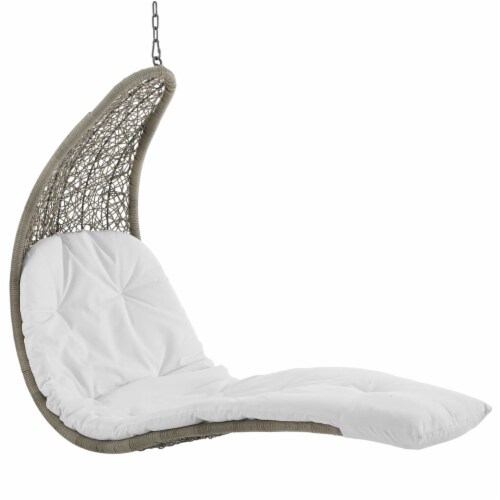 Landscape Hanging Chaise Lounge Outdoor Patio Swing Chair - Light Gray White Perspective: bottom