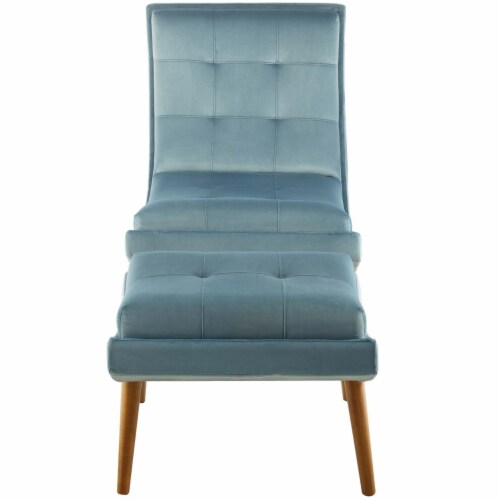 Ramp Upholstered Performance Velvet Lounge Chair and Ottoman Set Perspective: bottom