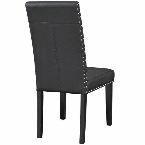 Parcel Dining Side Chair Vinyl Set of 2 - Black Perspective: bottom