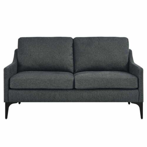 Corland Upholstered Fabric Loveseat-EEI-6021-BEI charcoal Perspective: bottom